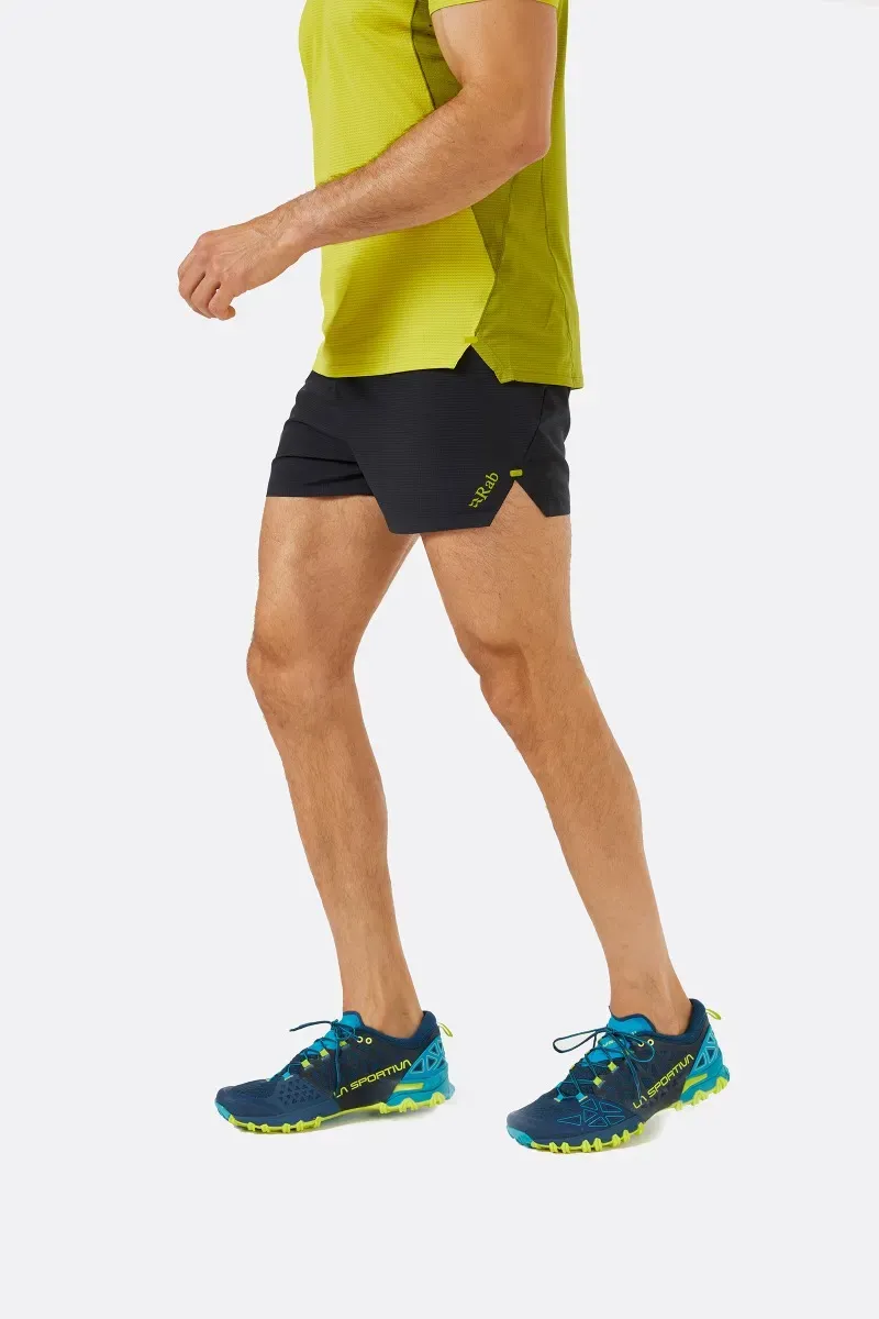 Rab Talus Ultra Men's Running Shorts in Ebony/Zest-1