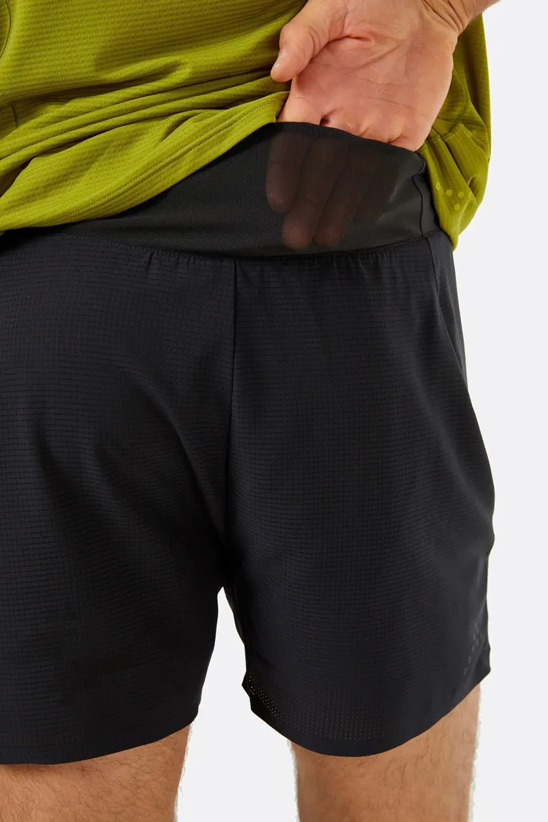 Rab Talus Ultra Men's Running Shorts in Ebony/Zest-3