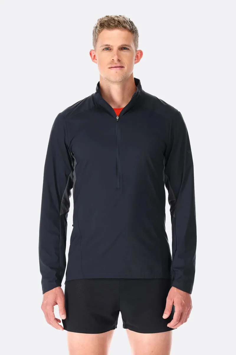 Rab Windveil Pull On Men s Running Windshirt Shell Ebony Graphene