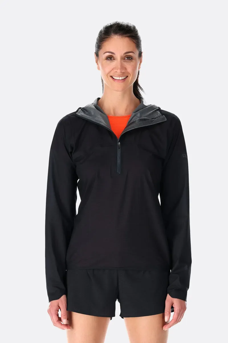 Rab Phantom Pull-On Women's Waterproof Running Jacket in Ebony
