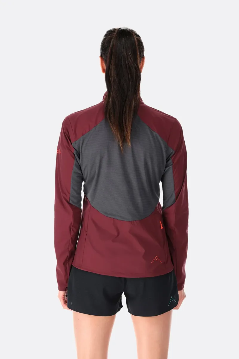 Rab Windveil Pull On Women s Running Windshirt in DeepHeather Graphene