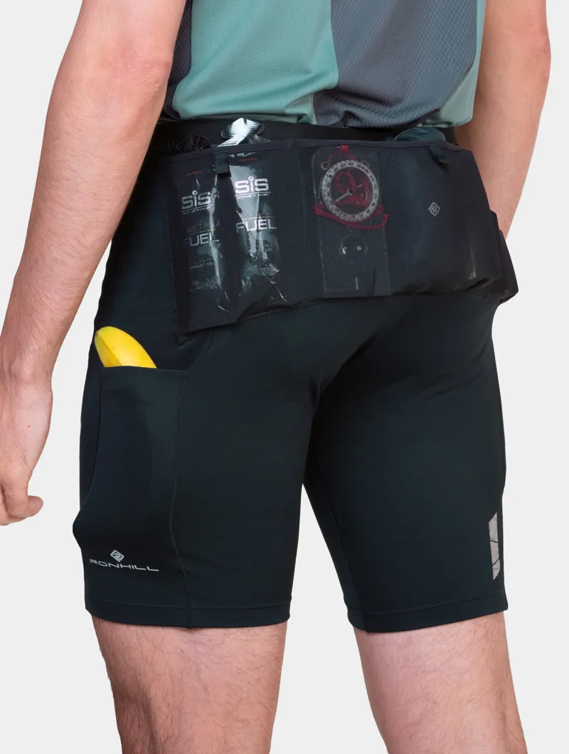 Ronhill Tech All-Terrain 8inch Stretch Men's Running Short in All Black-4