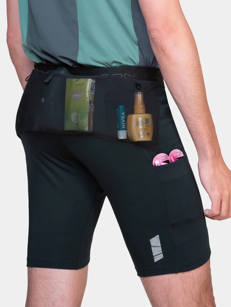 Ronhill Tech All-Terrain 8inch Stretch Men's Running Short in All Black-5