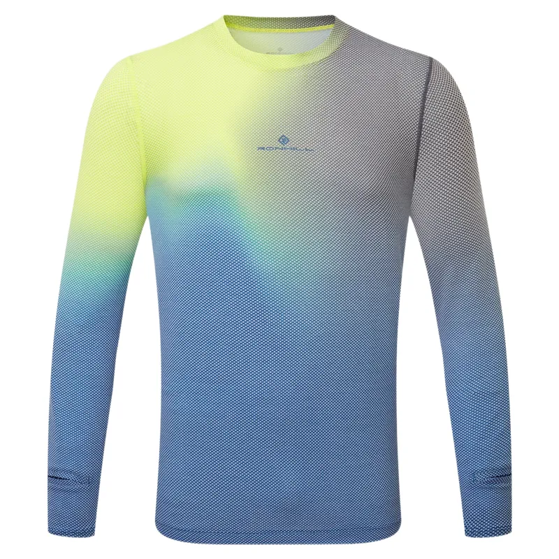 Ronhill Tech Golden Hour Long Sleeve Men's T-shirt in Glacier Merge-1