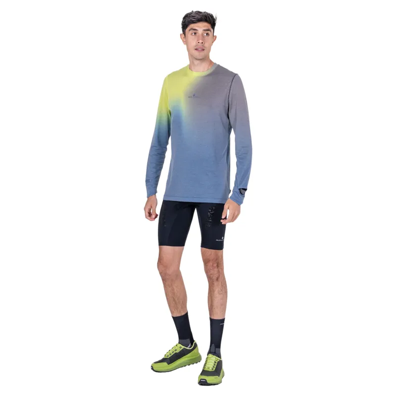 Ronhill Tech Golden Hour Long Sleeve Men's T-shirt in Glacier Merge