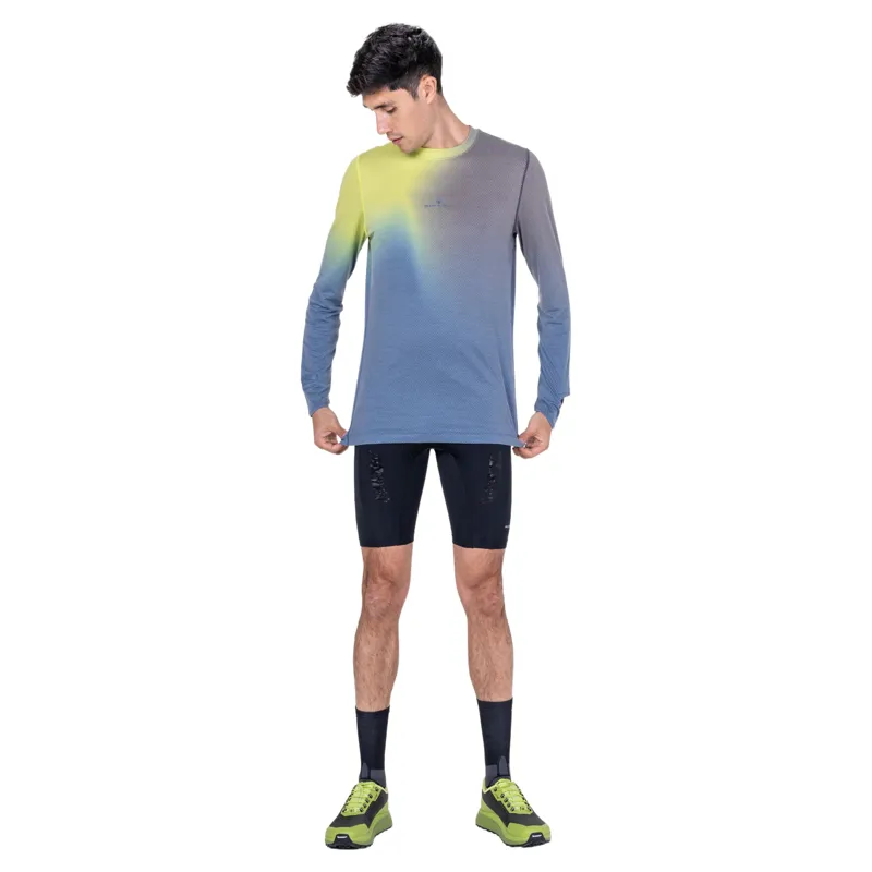 Ronhill Tech Golden Hour Long Sleeve Men's T-shirt in Glacier Merge-2