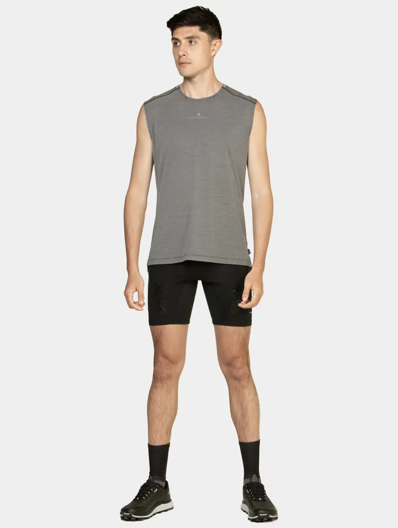 Ronhill Tech Golden Hour Tank Men's Running Top in Black Matrix-3