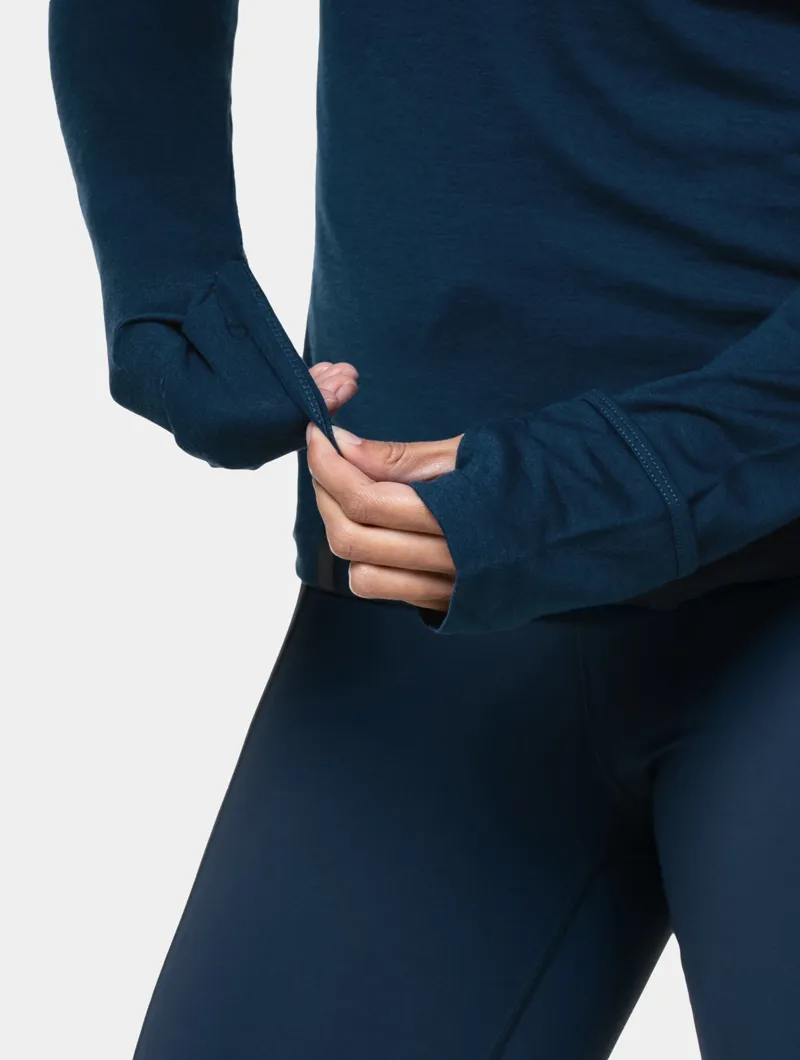 Ronhill Tech Merino 1/2 Zip Women's Running Top in Dark Navy/Dusty Tulip-5