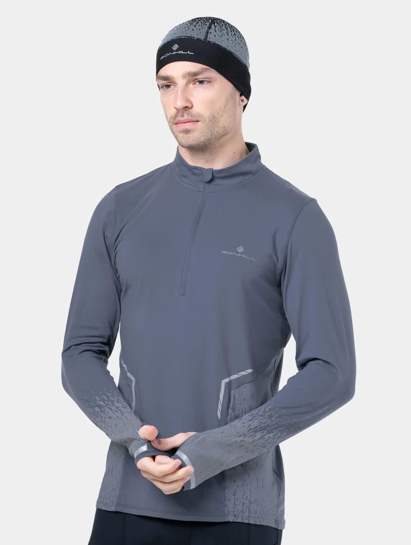 Ronhill Tech Reflect 1/2 Zip Men's Running Top in Anchor/Reflect-2