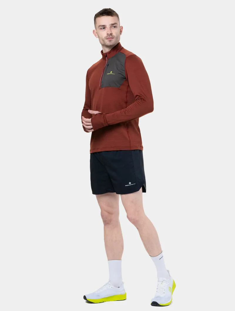 Ronhill Tech Winter 1/2 Zip Men's Running Top in Chestnut/Oxide-3