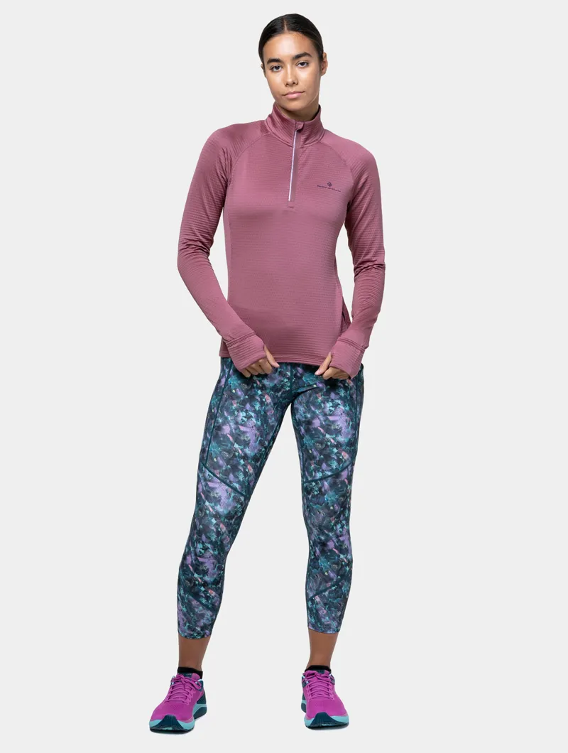 Ronhill Tech Winter 1/2 Zip Women's Running Top in Seaweed/Iris-1