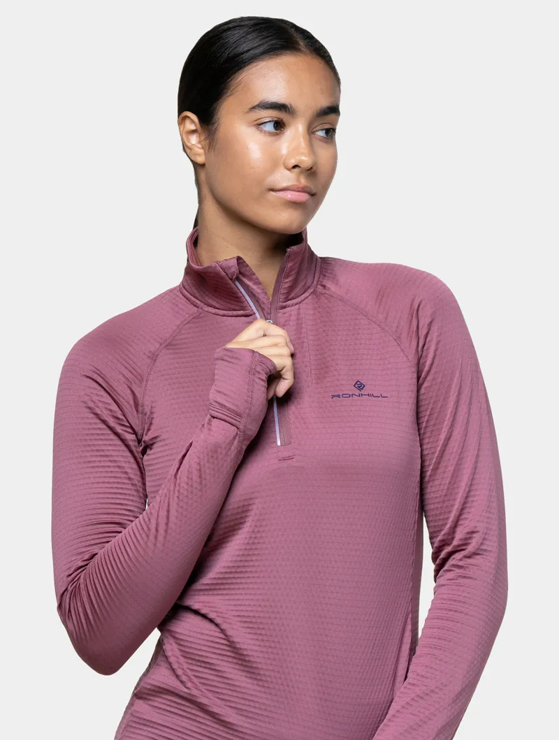 Ronhill Tech Winter 1/2 Zip Women's Running Top in Seaweed/Iris-4