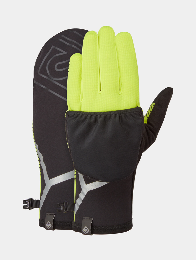 Ronhill Wind-Block Convertible Glove in Fluo Yellow/Black