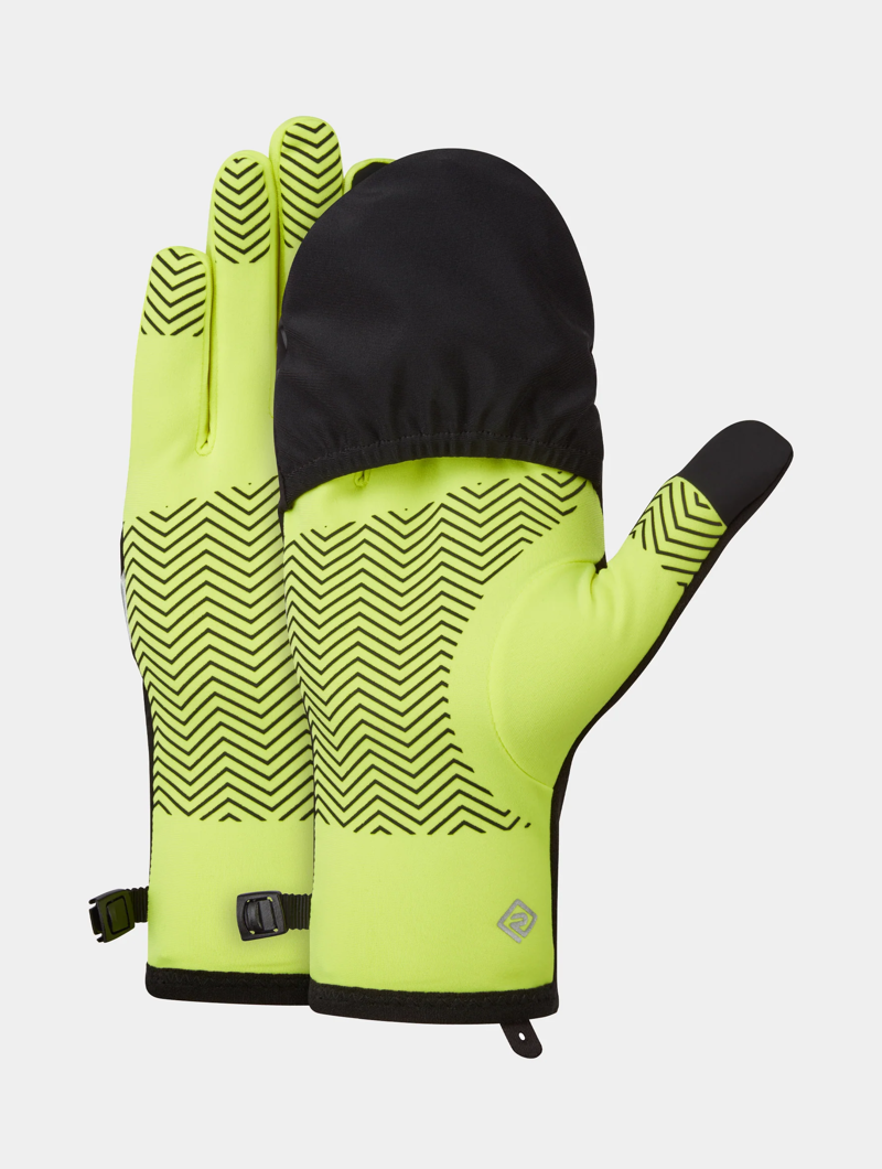 Ronhill Wind-Block Convertible Glove in Fluo Yellow/Black-1
