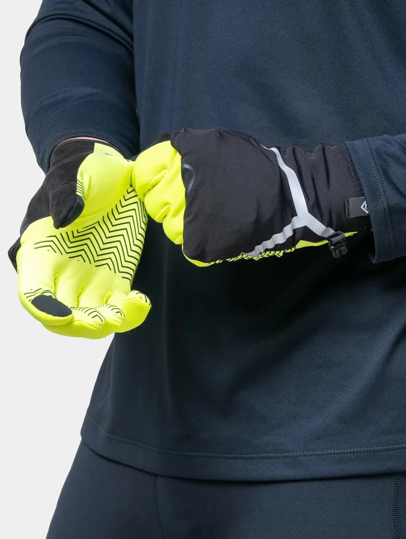 Ronhill Wind-Block Convertible Glove in Fluo Yellow/Black-2