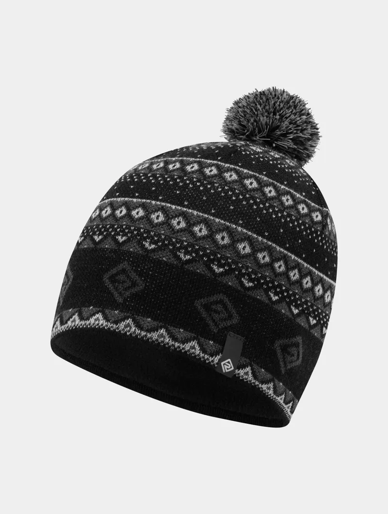Ronhill Winter Bobble Hat in Black/Oxide/White