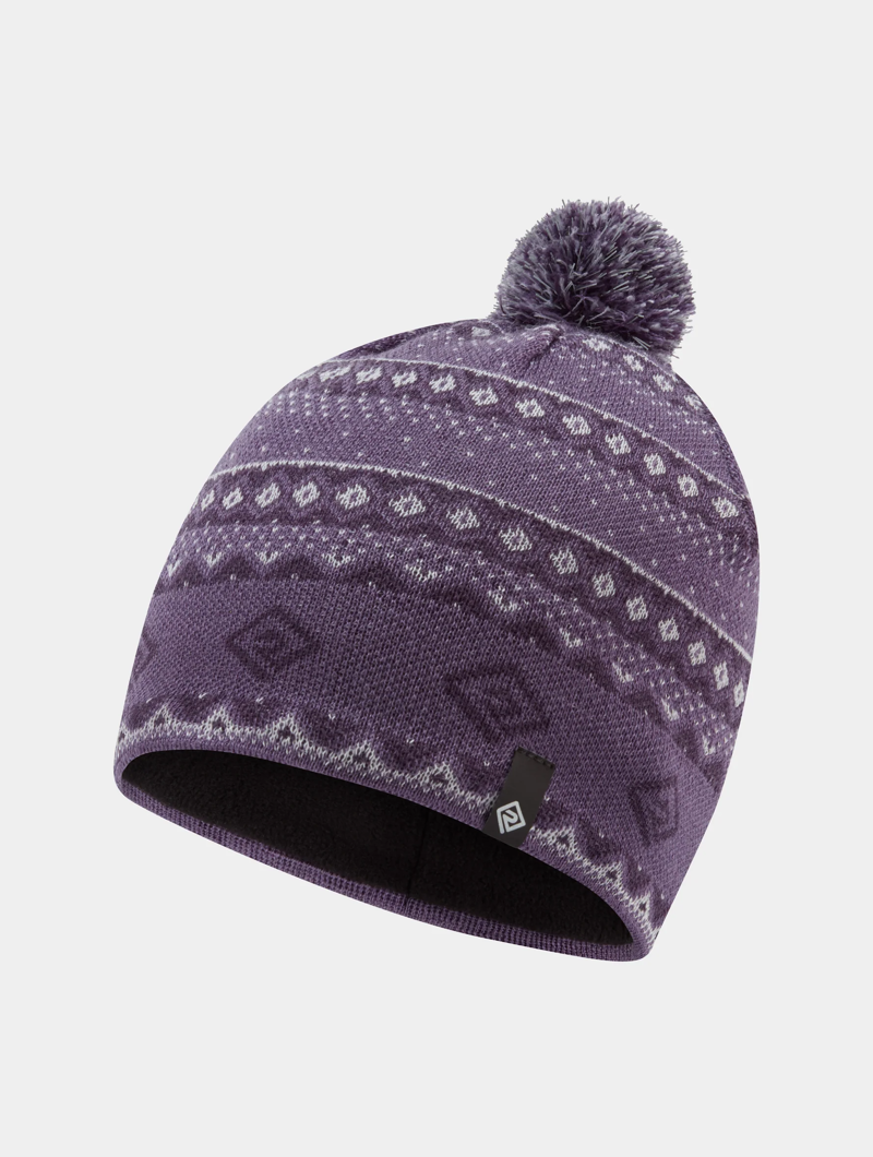 Ronhill Winter Bobble Hat in Dark Iris/White