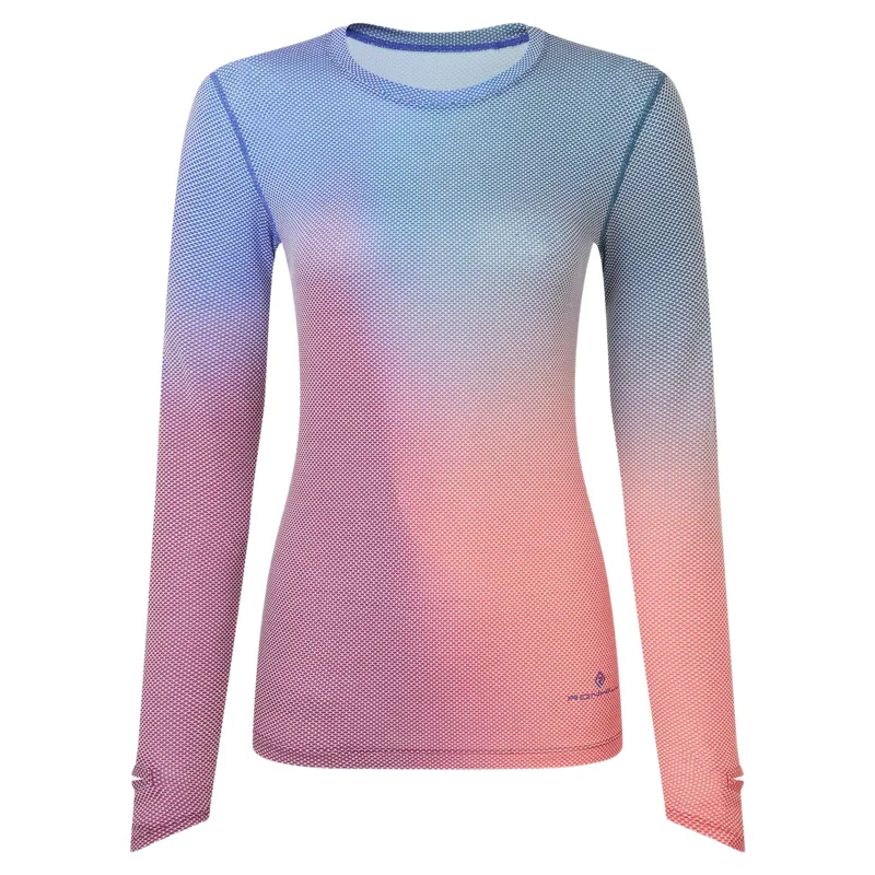 Ronhill Tech Golden Hour Long Sleeve Women's T-shirt in Blue Violet Merge-1
