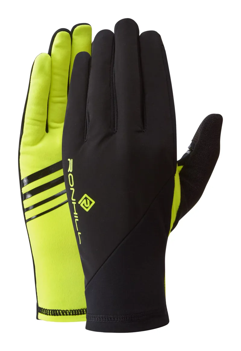 Ronhill Wind-Block Glove in Black/Fluo Yellow