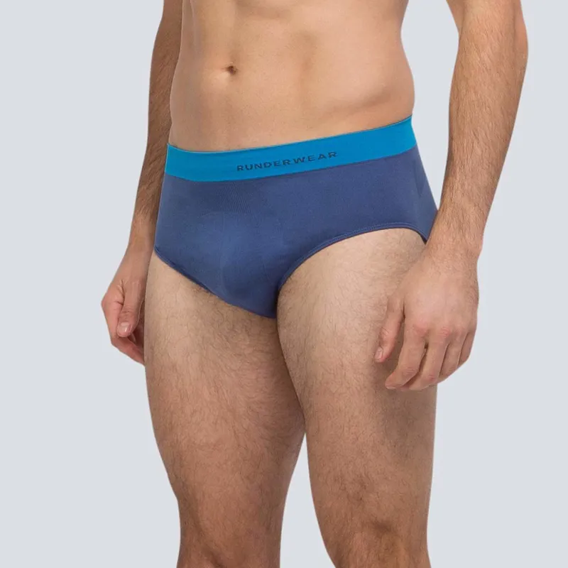 Runderwear Men's Running Briefs in Blue-2
