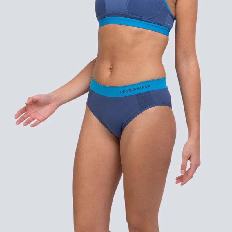 Runderwear Women's Running Hipster in Blue-3