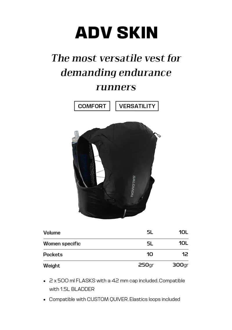 Salomon ADV Skin 12 Running Pack in Black/Ebony-6