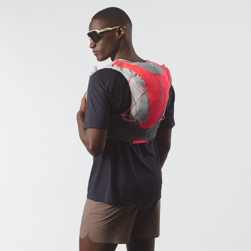 Salomon ADV Skin 12 Unisex Running Pack in Castel Rock/Alloy/Neon Flame-3