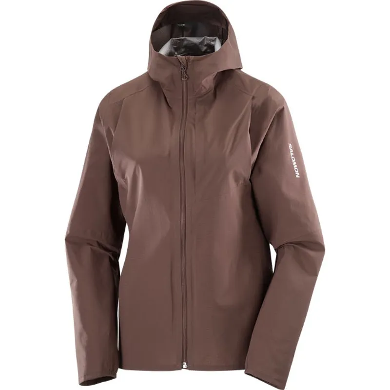Salomon Bonatti Trail Women's Waterproof Running Jacket in Coffee Bean