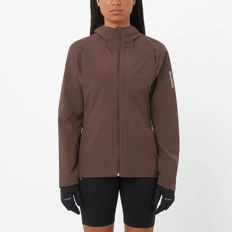 Salomon Bonatti Trail Women's Waterproof Running Jacket in Coffee Bean-2