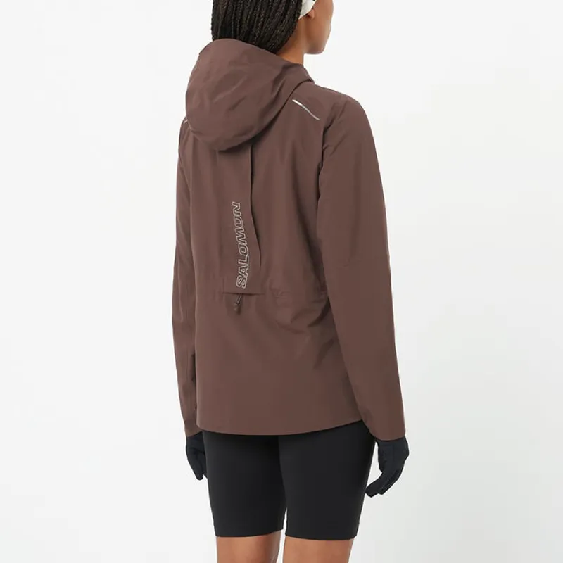 Salomon Bonatti Trail Women's Waterproof Running Jacket in Coffee Bean-3