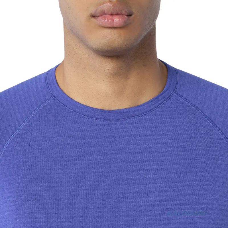 Salomon Essential Lightwarm Men's Crew Neck T-shirt in Clematis Blue-3