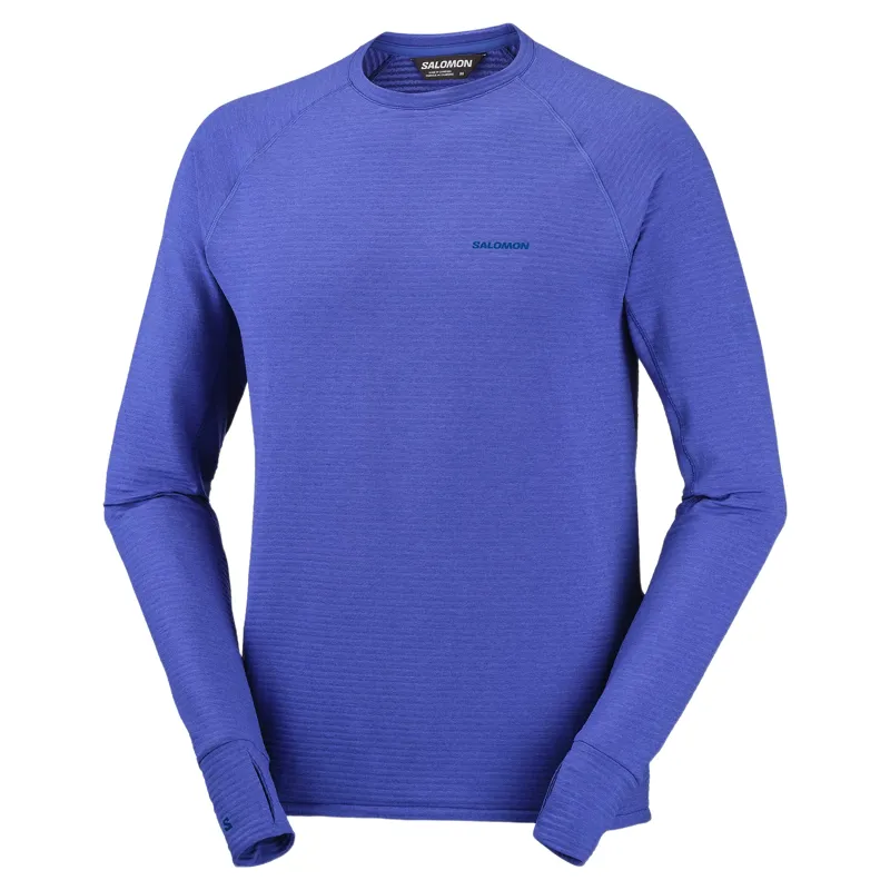 Salomon Essential Lightwarm Men's Crew Neck T-shirt in Clematis Blue-1