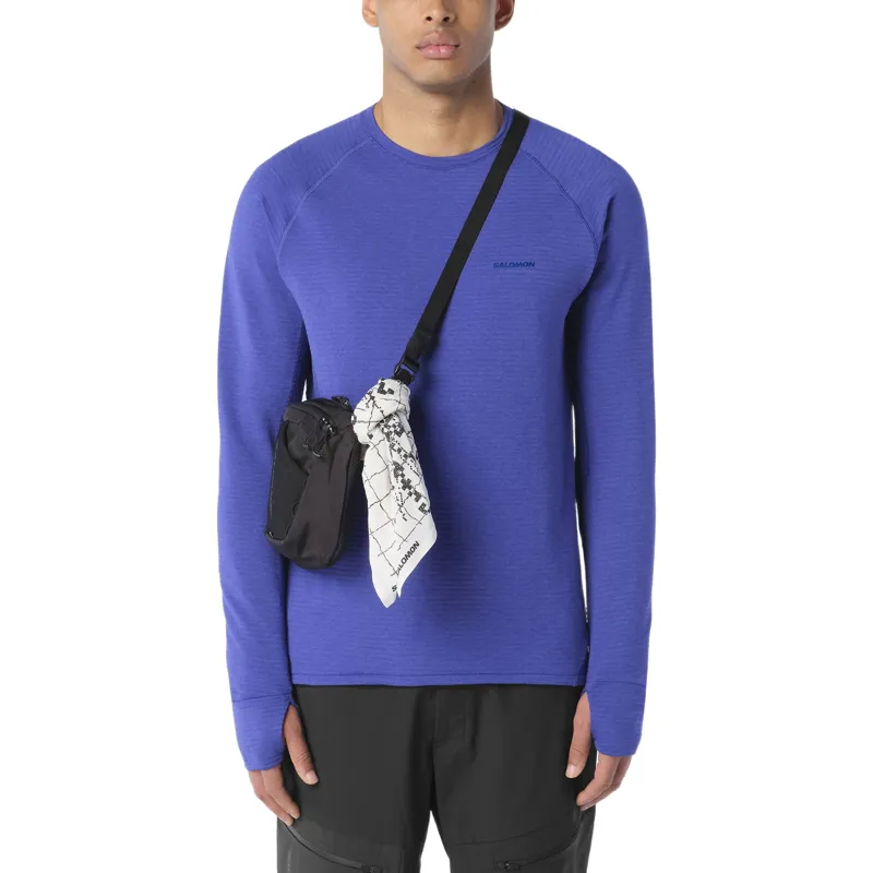 Salomon Essential Lightwarm Men's Crew Neck T-shirt in Clematis Blue