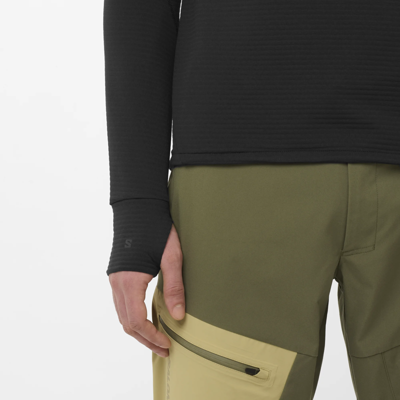 Salomon Essential Lightwarm Men's Crew Pullover in Deep Black-3