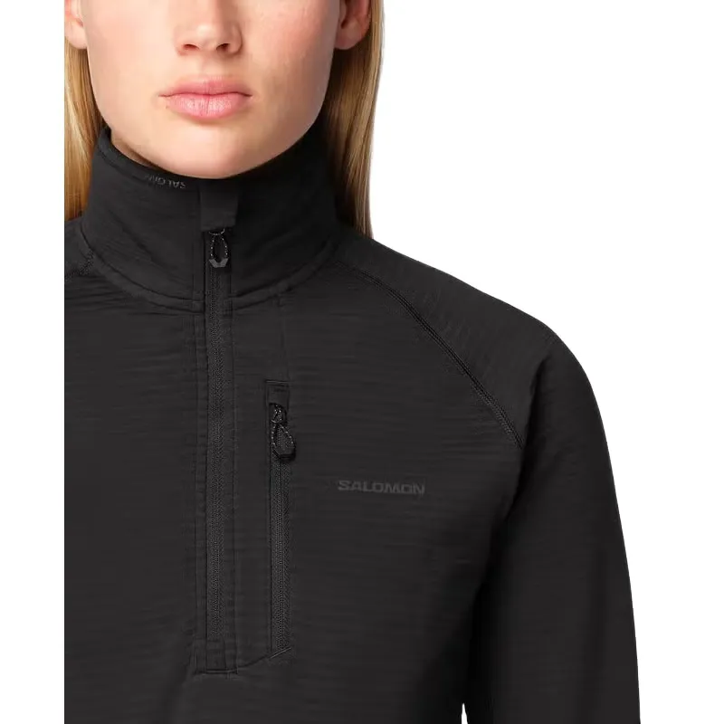 Salomon Essential Lightwarm Half Zip Women's Midlayer in Deep Black-2
