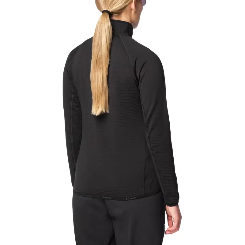 Salomon Essential Lightwarm Half Zip Women's Midlayer in Deep Black-1