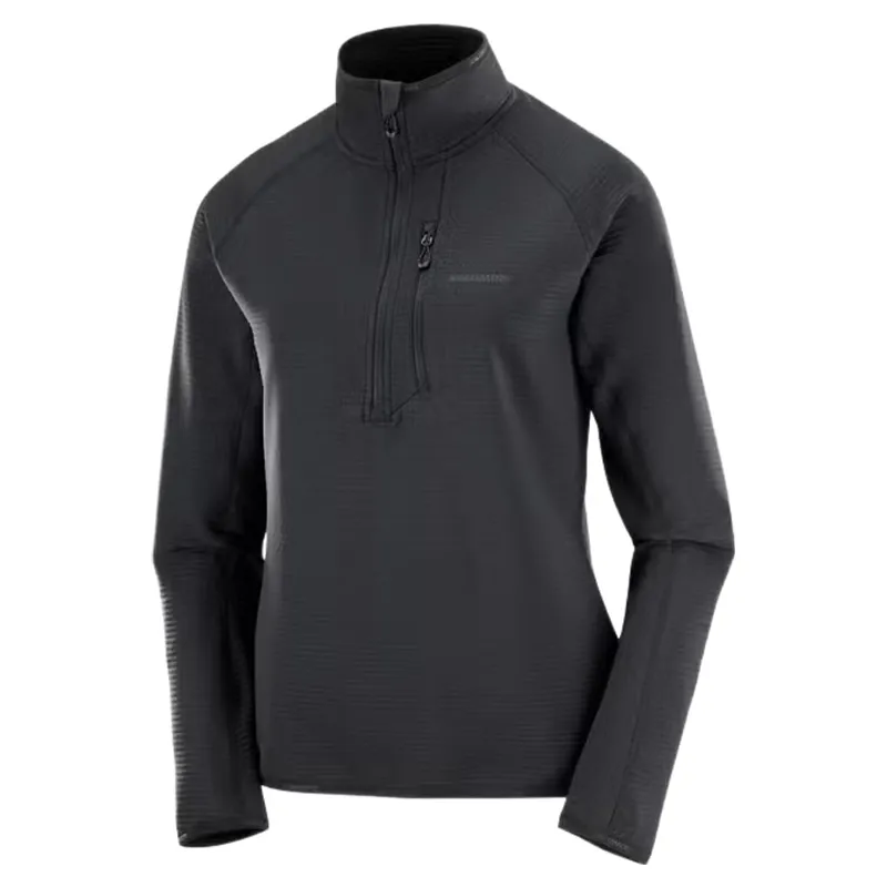 Salomon Essential Lightwarm Half Zip Women's Midlayer in Deep Black-3
