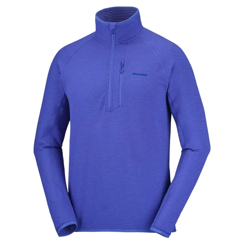 Salomon Essential Lightwarm Men's Half Zip Midlayer Fleece in Clematis Blue-1