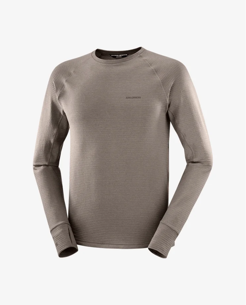 Salomon Essential Lightwarm Men's Crew Pullover in Iron