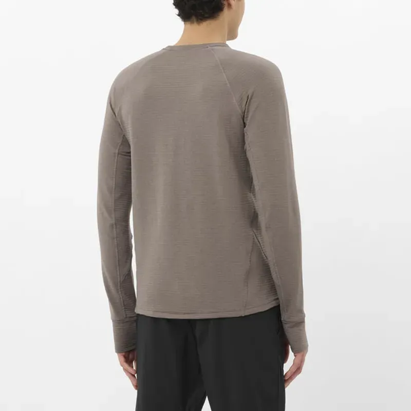 Salomon Essential Lightwarm Men's Crew Pullover in Iron-2
