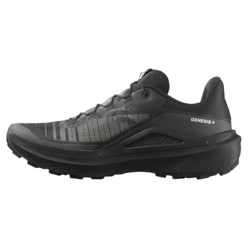 Salomon Genesis 2 Men's Trail Running Shoe in Black/Black/White-3