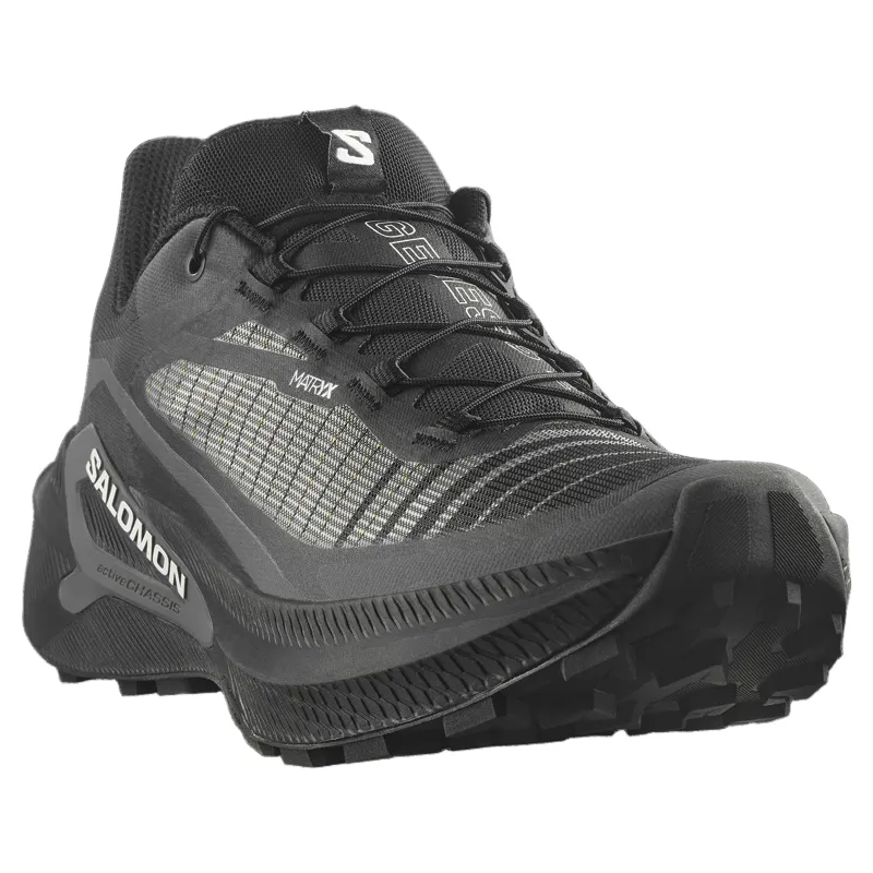 Salomon Genesis 2 Men's Trail Running Shoe in Black/Black/White-4