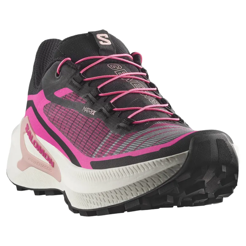 Salomon Genesis 2 Women's Trail Running Shoes in Black/Vanilla Ice/Pink Yarrow-4