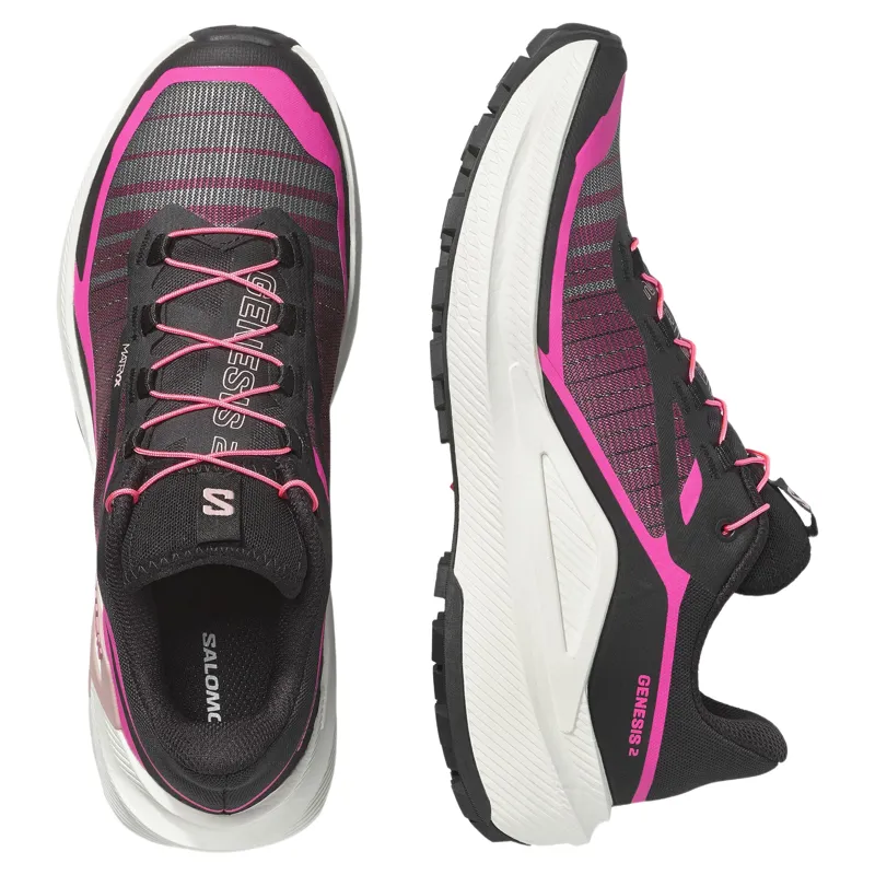 Salomon Genesis 2 Women's Trail Running Shoes in Black/Vanilla Ice/Pink Yarrow-1