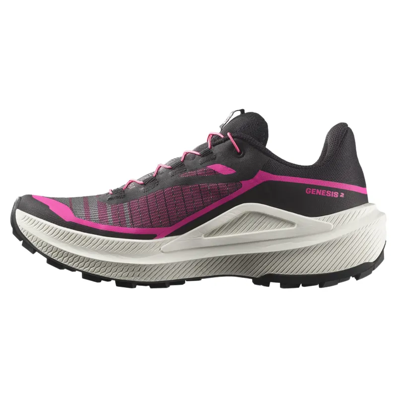 Salomon Genesis 2 Women's Trail Running Shoes in Black/Vanilla Ice/Pink Yarrow-3