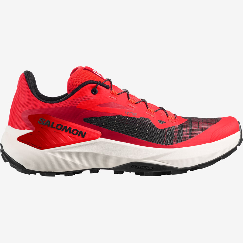 Salomon Genesis Men's Trail Running Shoe in Fiery Red/Lava Falls/Black