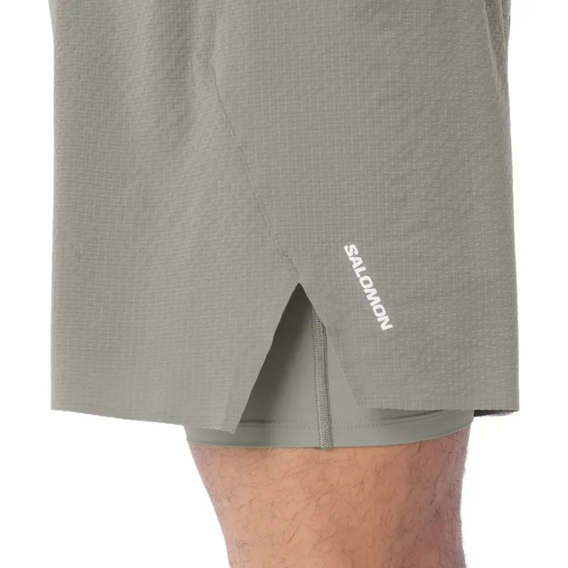 Salomon Sense Aero 2in1 Trail Running Short 5 inch Men's in Castor Grey-4