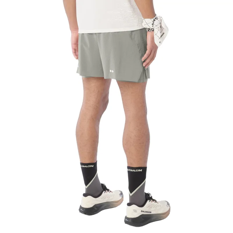 Salomon Sense Aero 2in1 Trail Running Short 5 inch Men's in Castor Grey-2