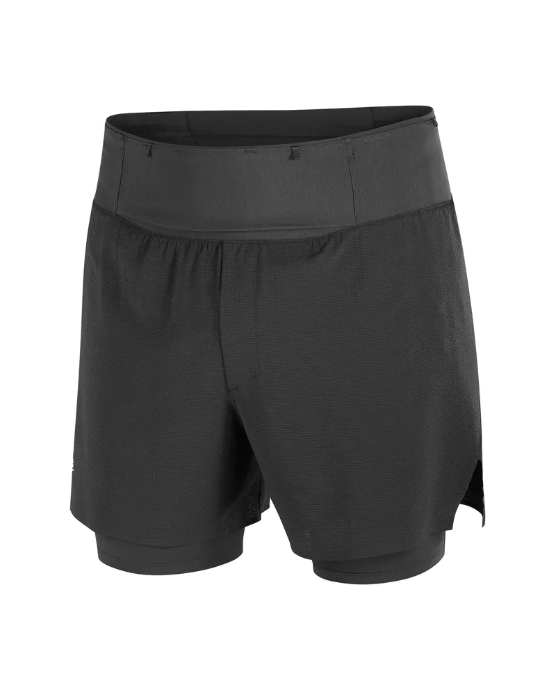 Salomon Sense Aero 2in1 Trail 5inchMen's Running Short in Deep Black-1