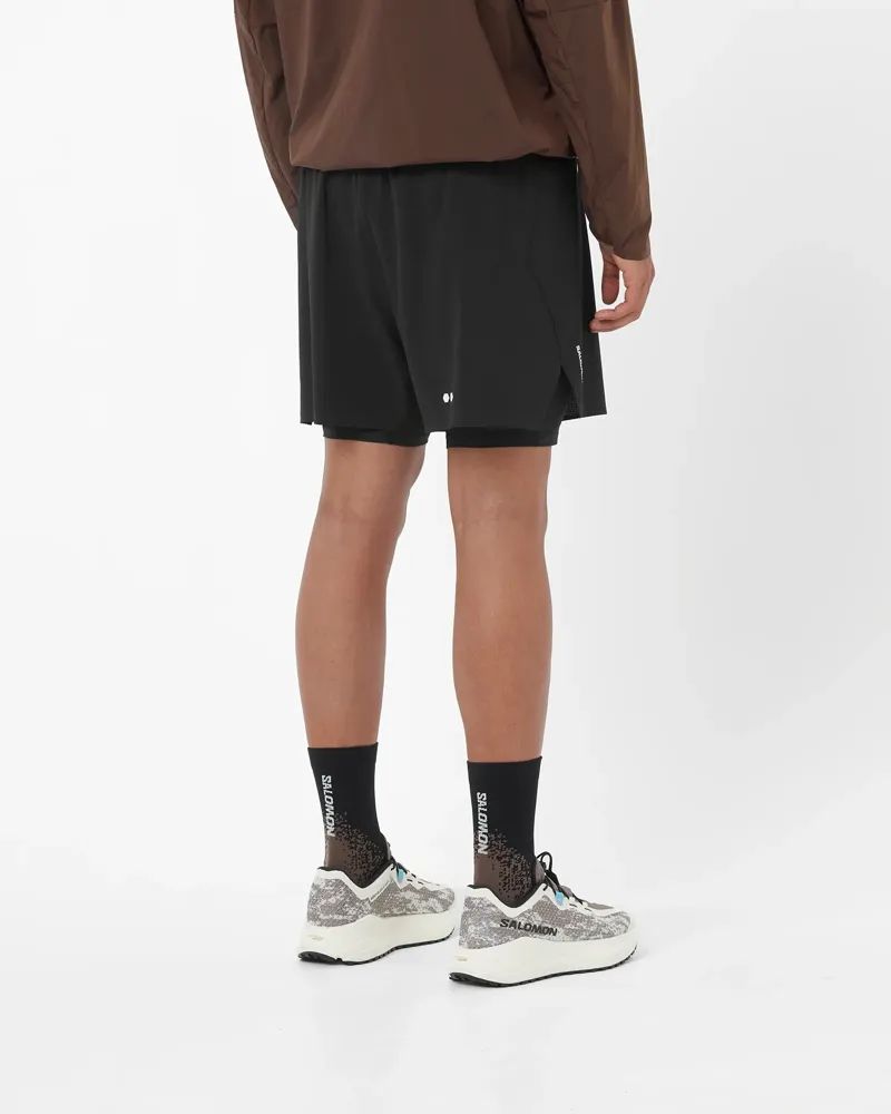 Salomon Sense Aero 2in1 Trail 5inchMen's Running Short in Deep Black-2